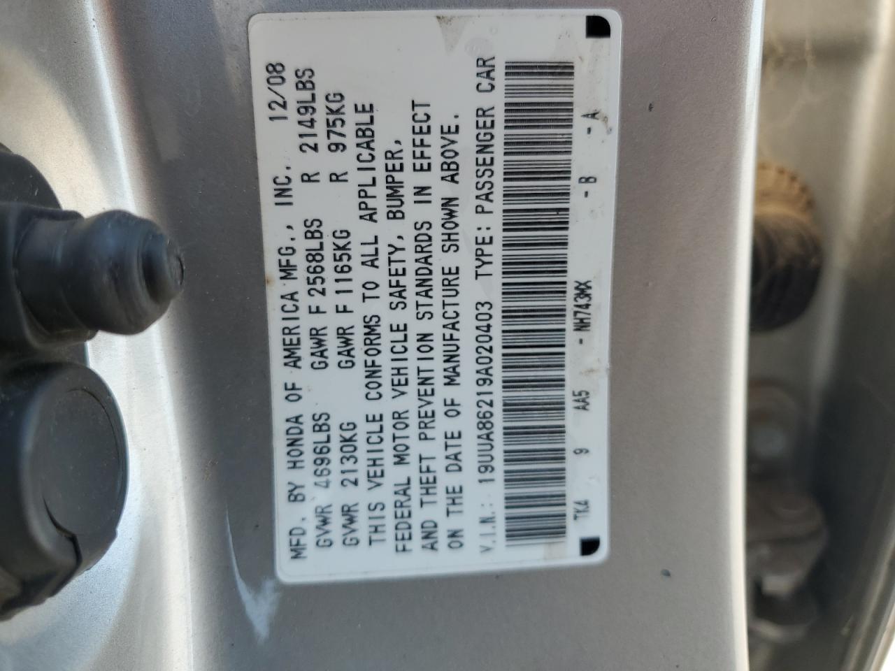 19UUA86219A020403 2009 Acura Tl