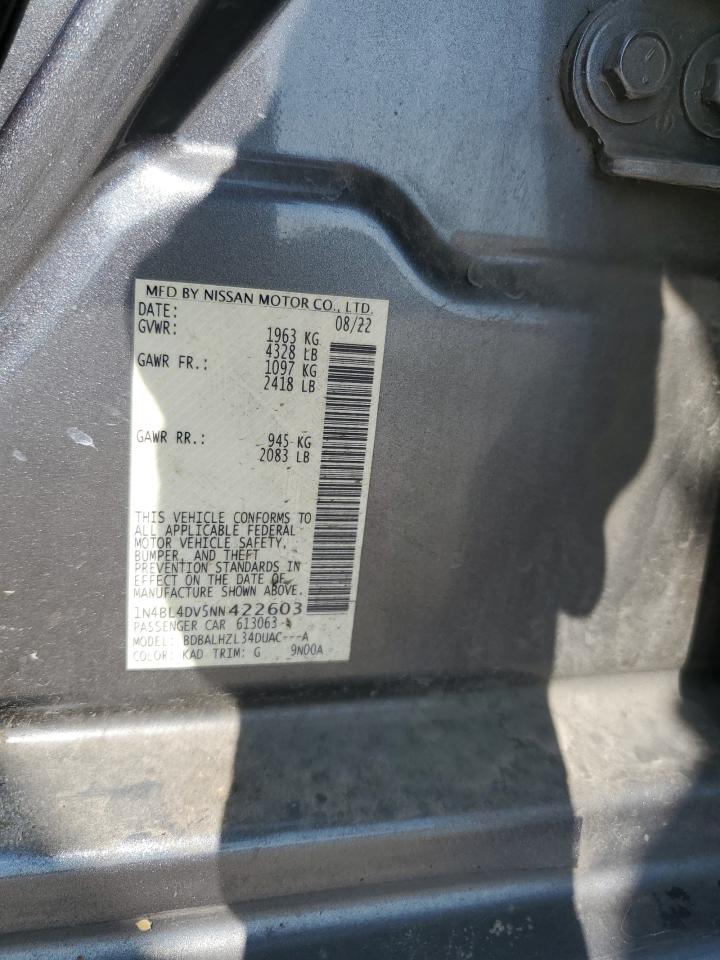 1N4BL4DV5NN422603 2022 Nissan Altima Sv