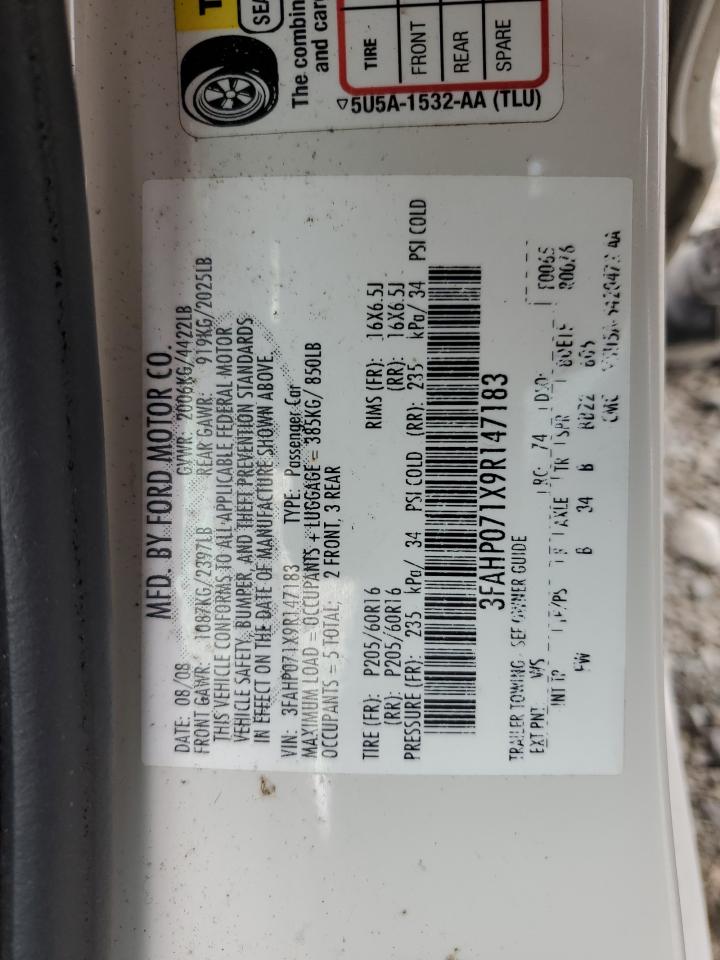 3FAHP071X9R147183 2009 Ford Fusion Se