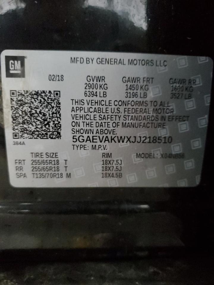 5GAEVAKWXJJ218510 2018 Buick Enclave Essence