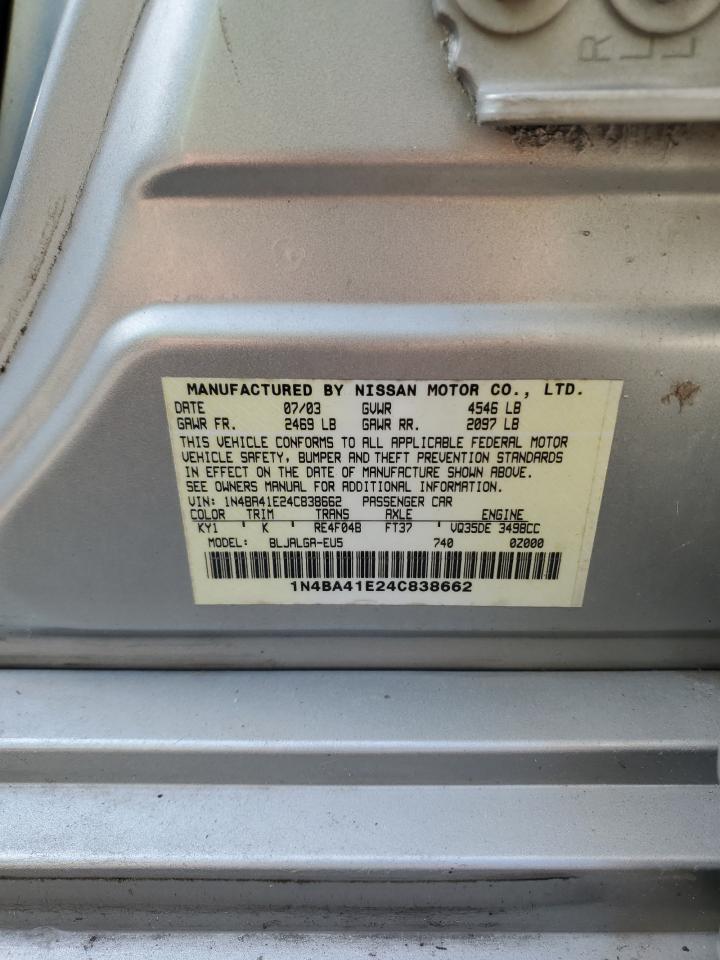 1N4BA41E24C838662 2004 Nissan Maxima Se