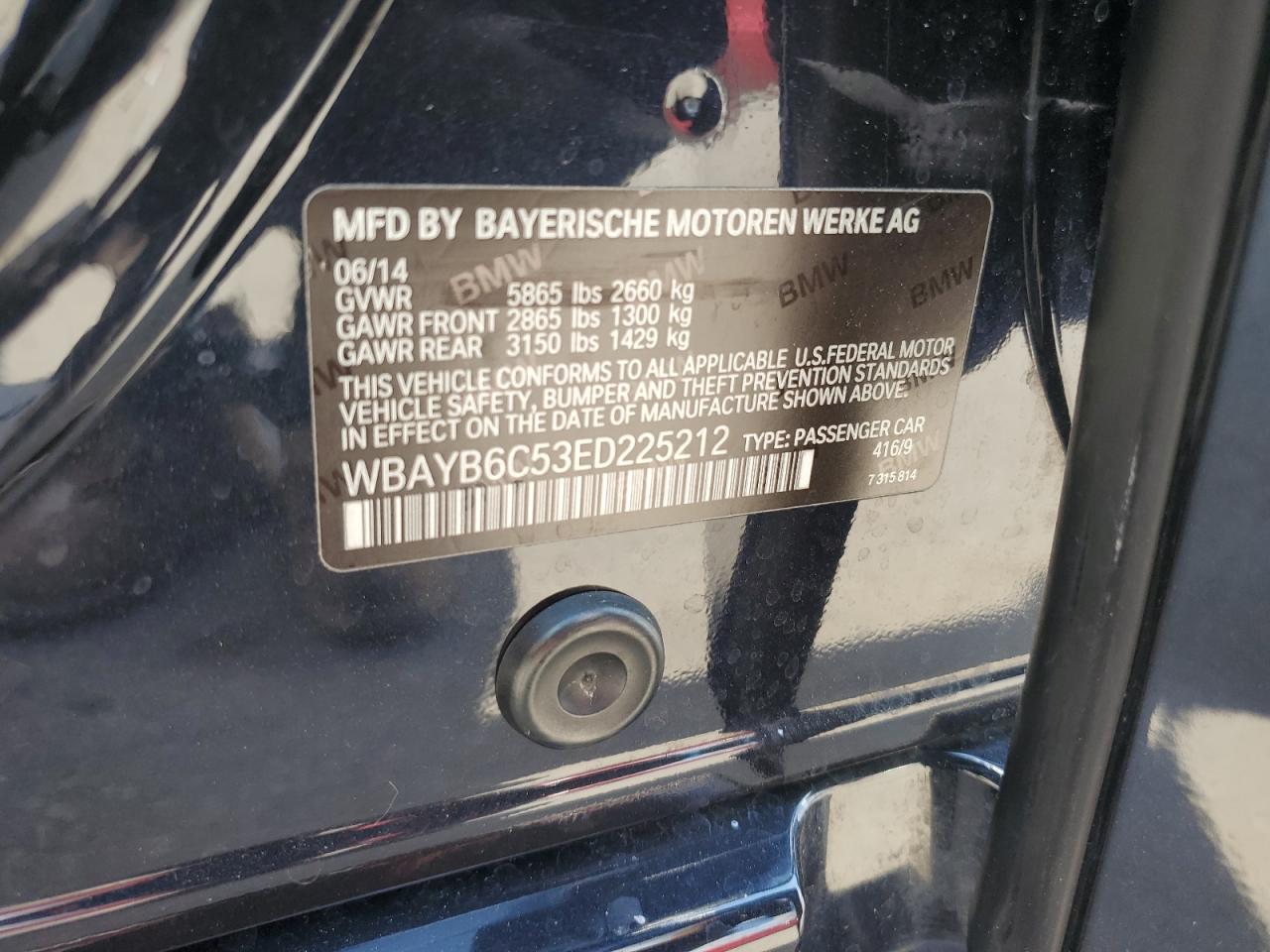 WBAYB6C53ED225212 2014 BMW 750 Xi