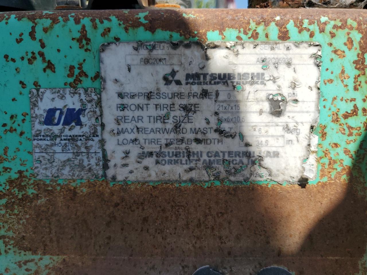 AF82C05938 2003 Mitsubishi Forklift