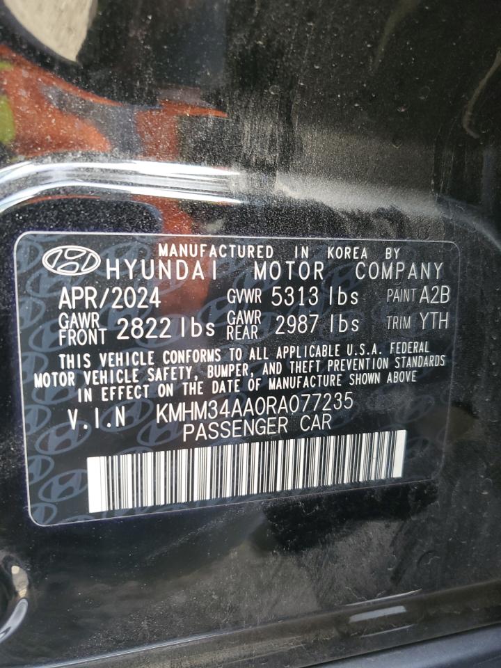 2024 Hyundai Ioniq 6 Sel VIN: KMHM34AA0RA077235 Lot: 72574204