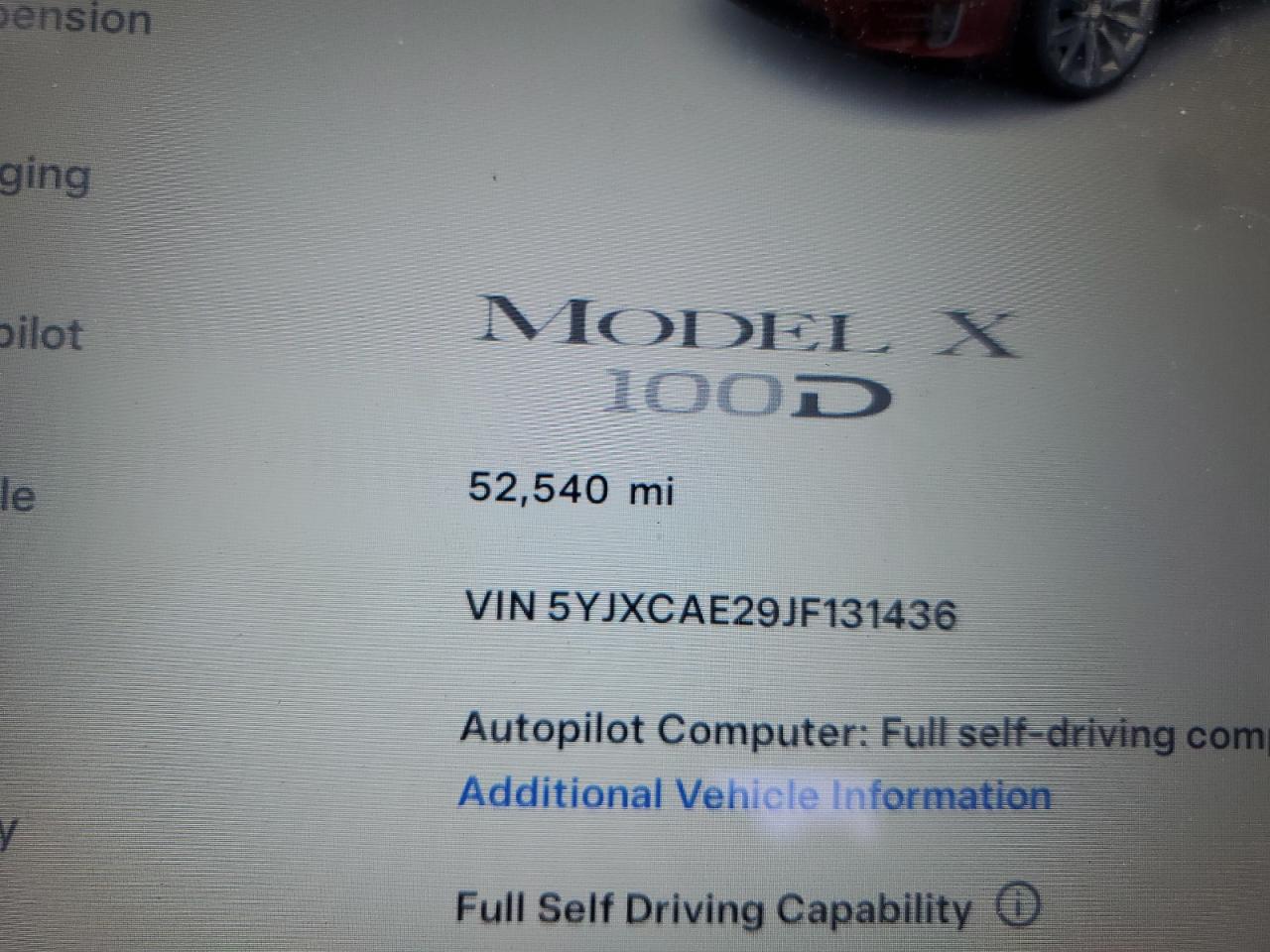 2018 Tesla Model X VIN: 5YJXCAE29JF131436 Lot: 69924724