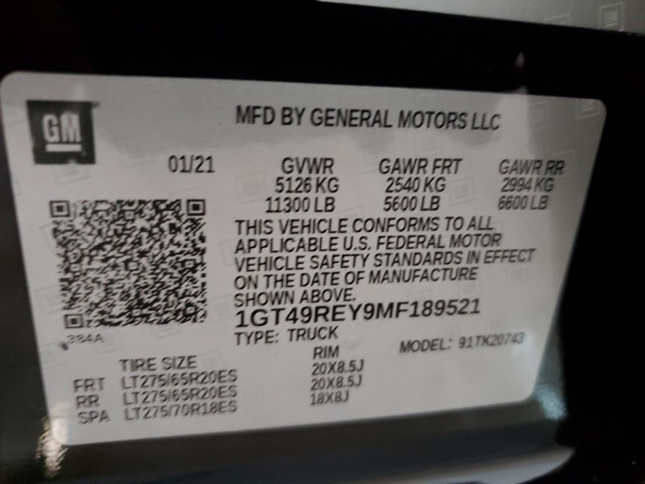 1GT49REY9MF189521 2021 GMC Sierra K2500 Denali