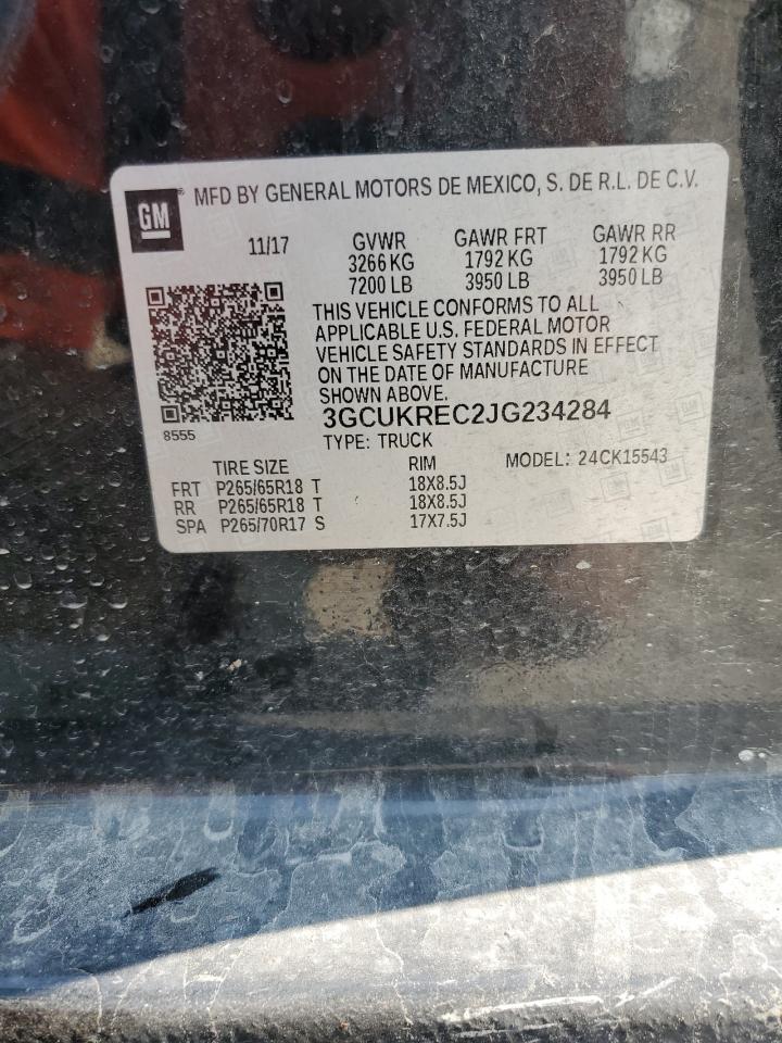 3GCUKREC2JG234284 2018 Chevrolet Silverado K1500 Lt