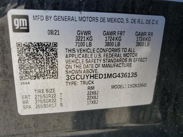 3GCUYHED1MG436135 Chevrolet All Models SILVERADO 12