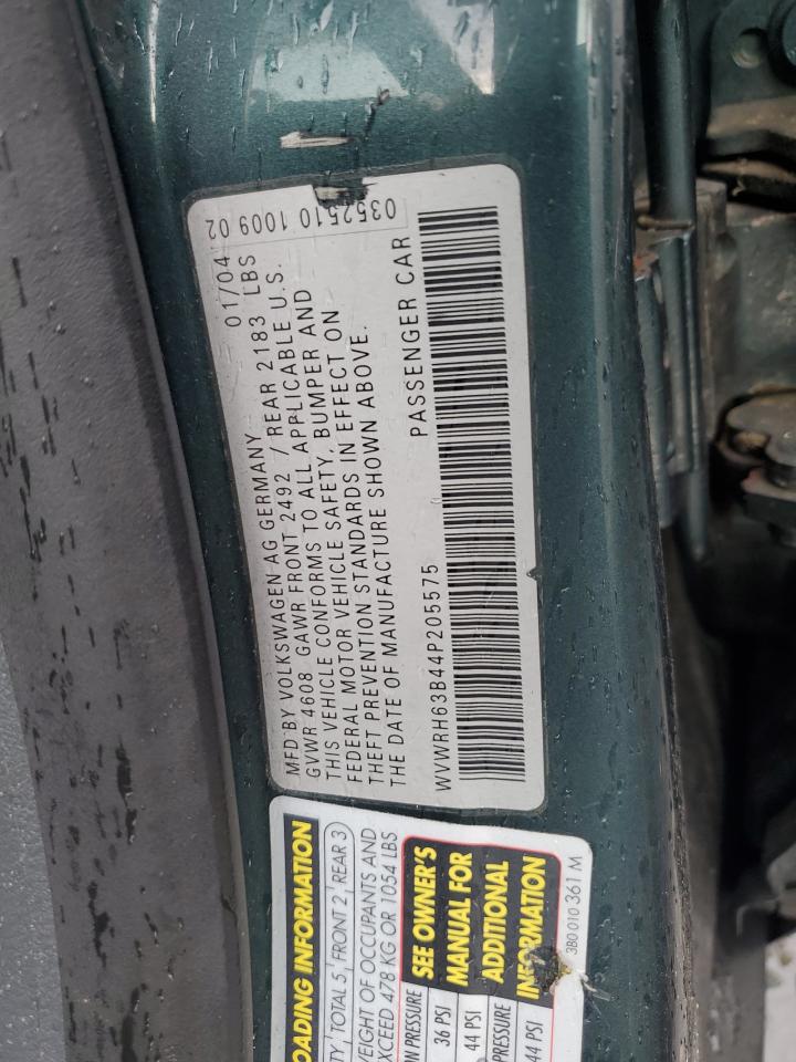 WVWRH63B44P205575 2004 Volkswagen Passat Glx