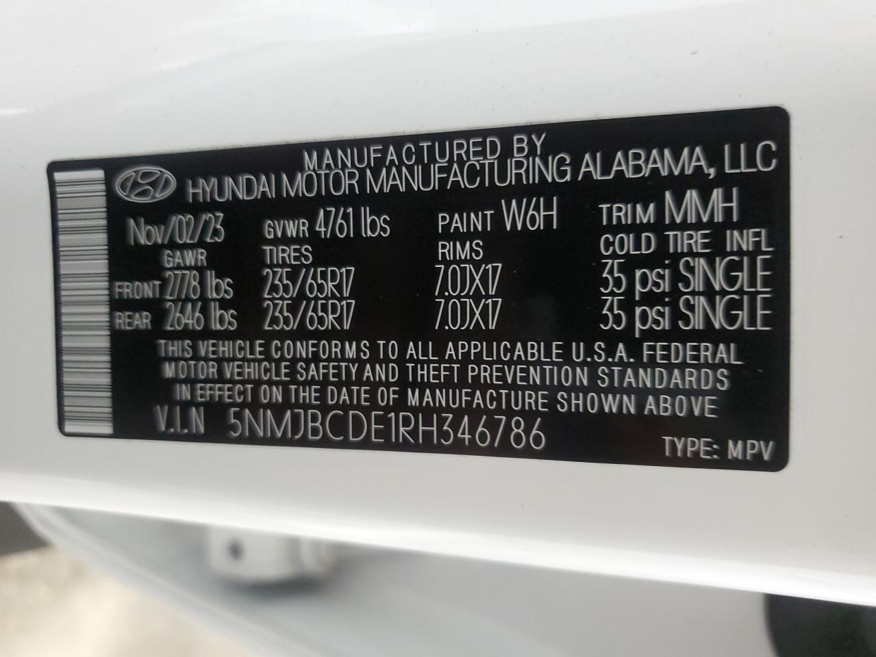 5NMJBCDE1RH346786 2024 HYUNDAI TUCSON - Image 13