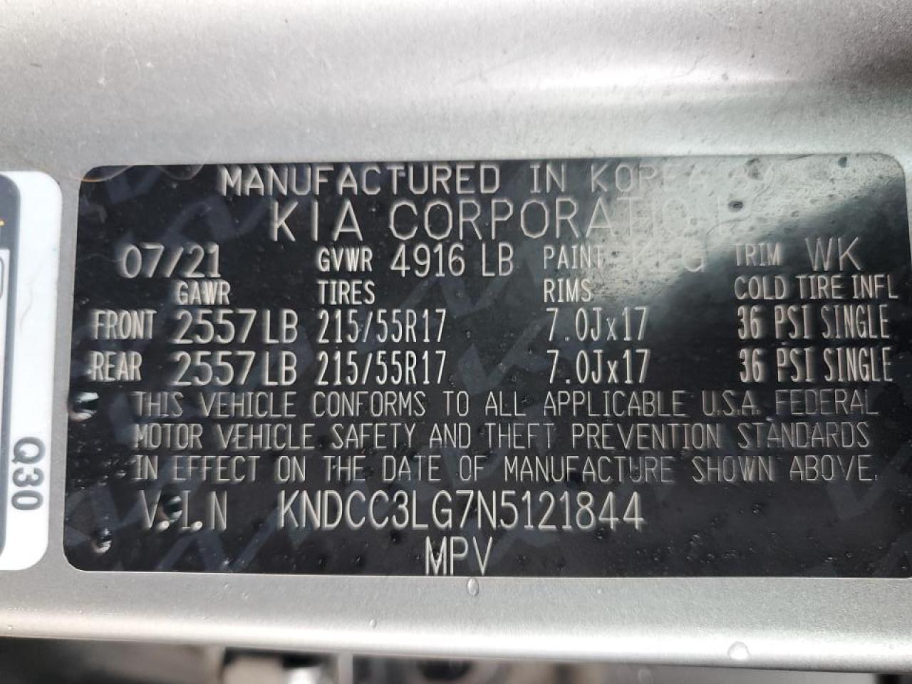 2022 Kia Niro S VIN: KNDCC3LG7N5121844 Lot: 70004484