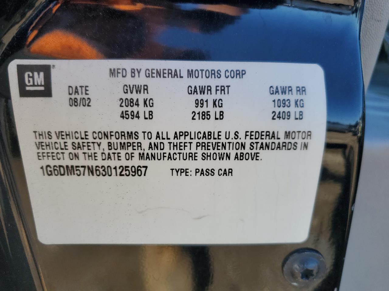 1G6DM57N630125967 2003 Cadillac Cts