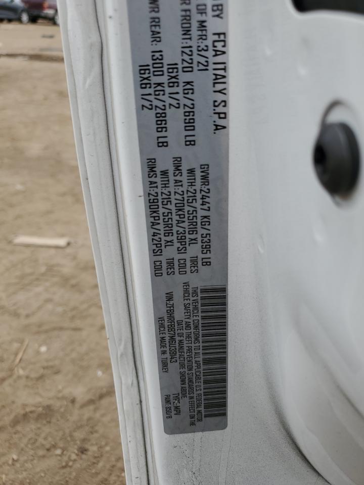 2021 Ram Promaster City Slt VIN: ZFBHRFBB7M6U38143 Lot: 71164494