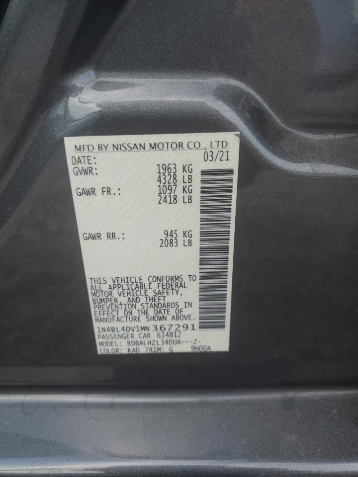 1N4BL4DV1MN367291 2021 Nissan Altima Sv