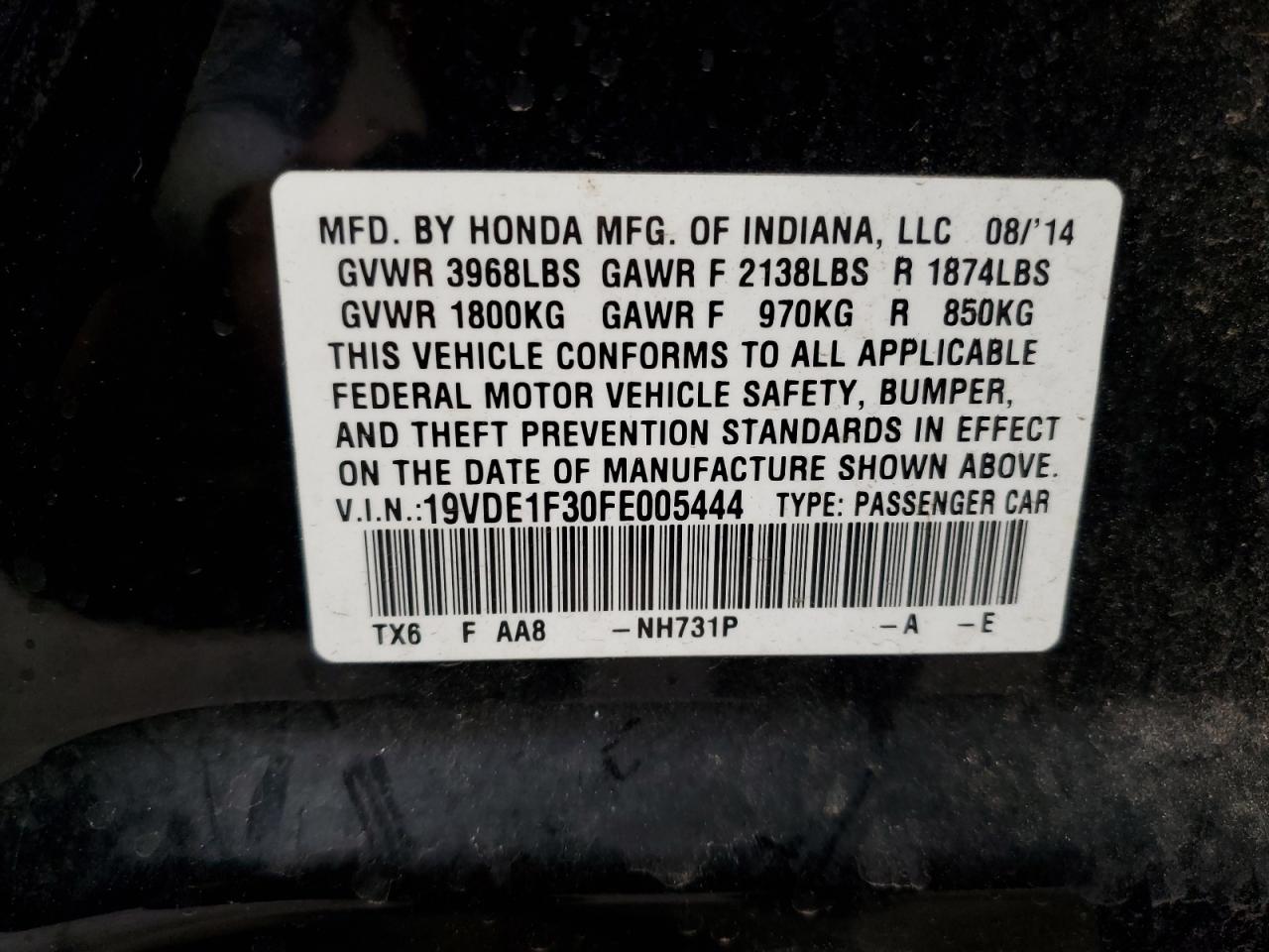 19VDE1F30FE005444 2015 Acura Ilx 20