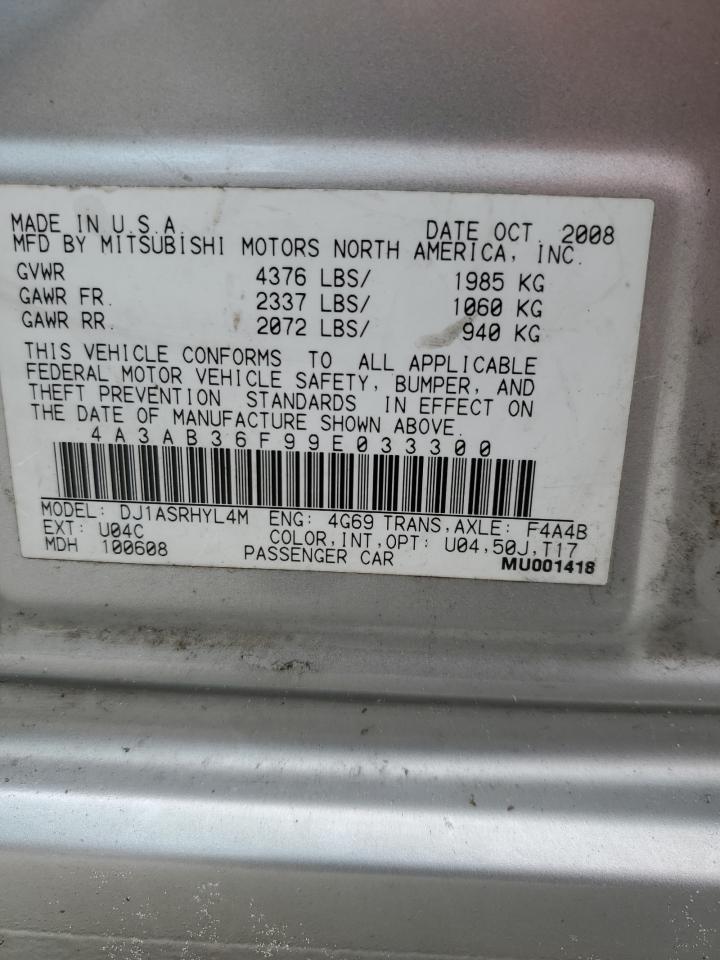 4A3AB36F99E033300 2009 Mitsubishi Galant Es