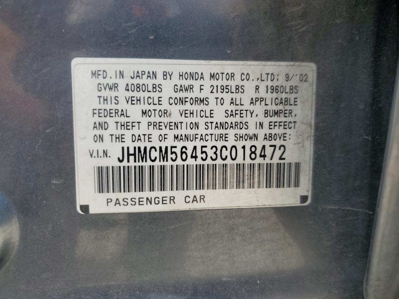 JHMCM56453C018472 2003 Honda Accord Lx