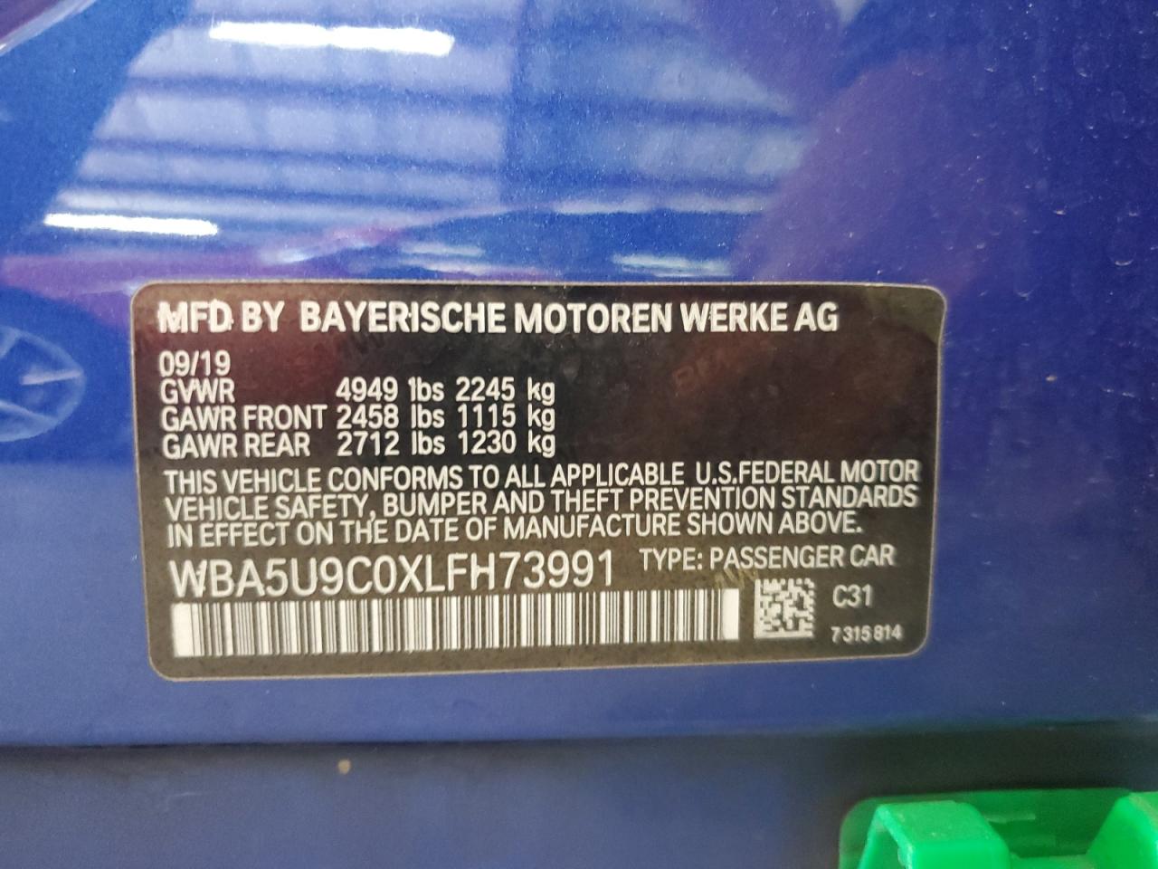 WBA5U9C0XLFH73991 2020 BMW M340Xi