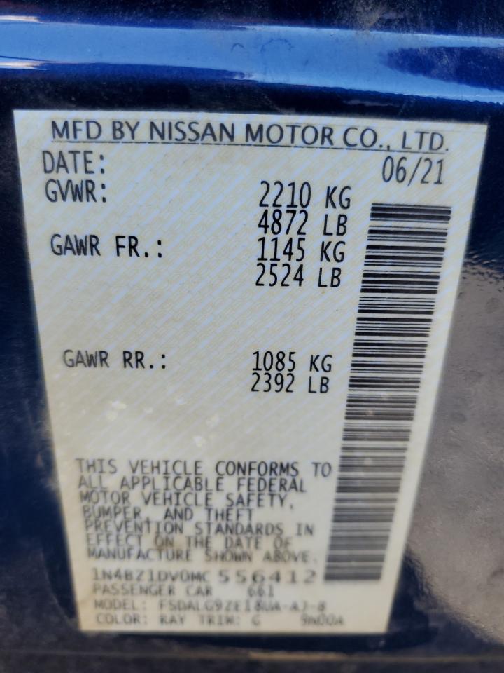 2021 Nissan Leaf Sl Plus VIN: 1N4BZ1DV0MC556412 Lot: 73326904