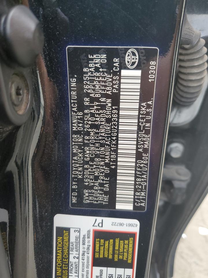 4T1BF1FK4GU233691 2016 TOYOTA CAMRY - Image 12