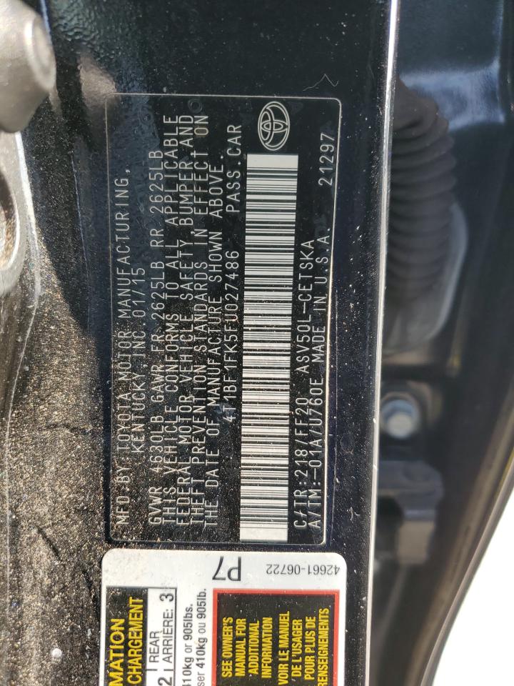 4T1BF1FK5FU027486 2015 Toyota Camry Le