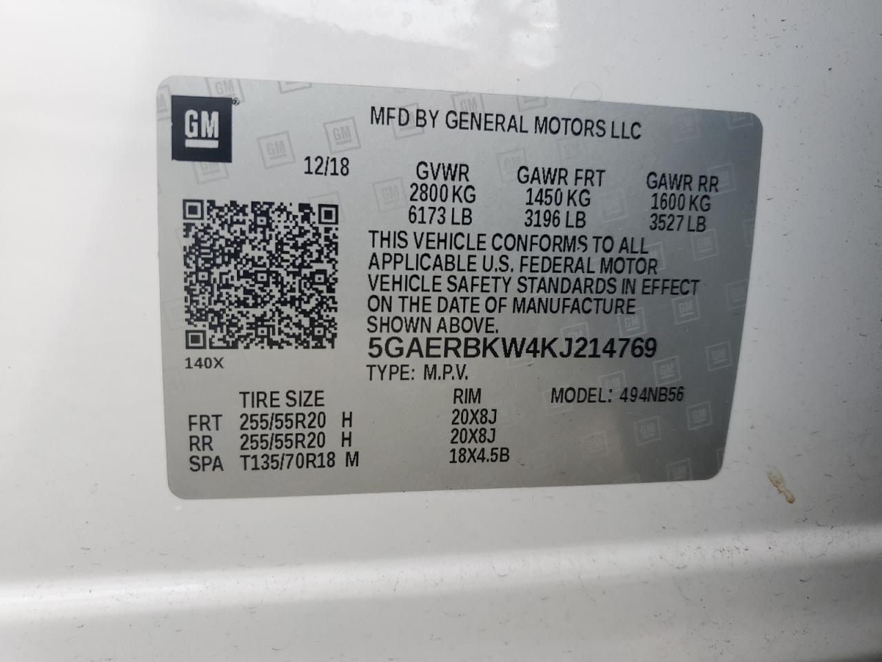 5GAERBKW4KJ214769 2019 BUICK ENCLAVE - Image 15