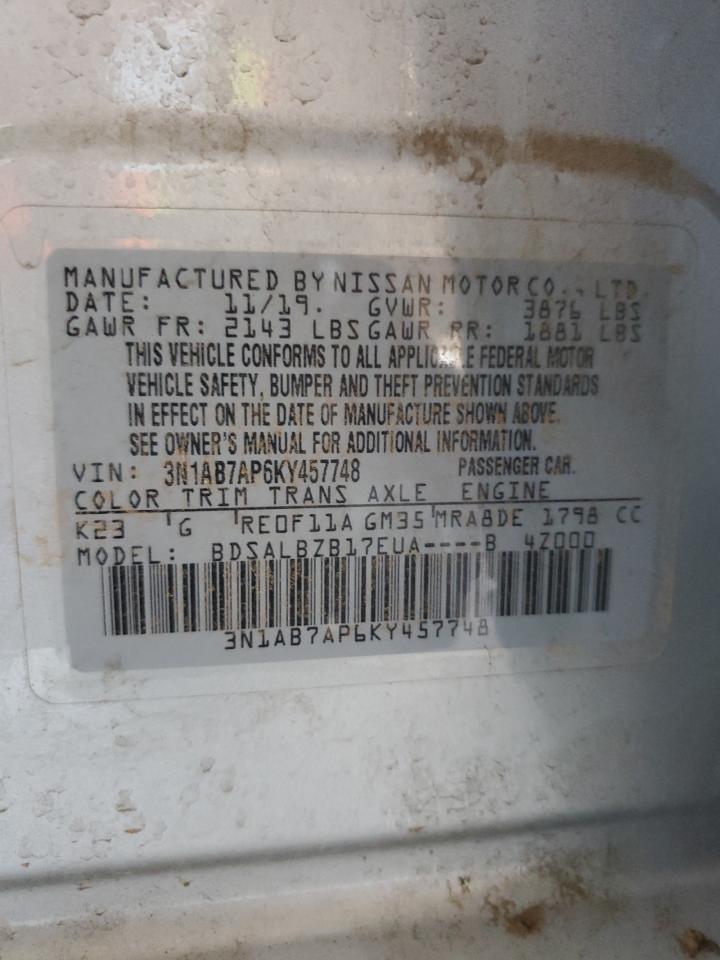 3N1AB7AP6KY457748 2019 Nissan Sentra S