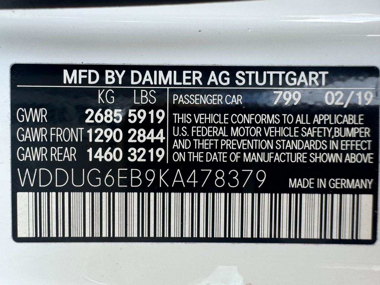 2019 Mercedes-Benz S 450 4Matic VIN: WDDUG6EB9KA478379 Lot: 71626824