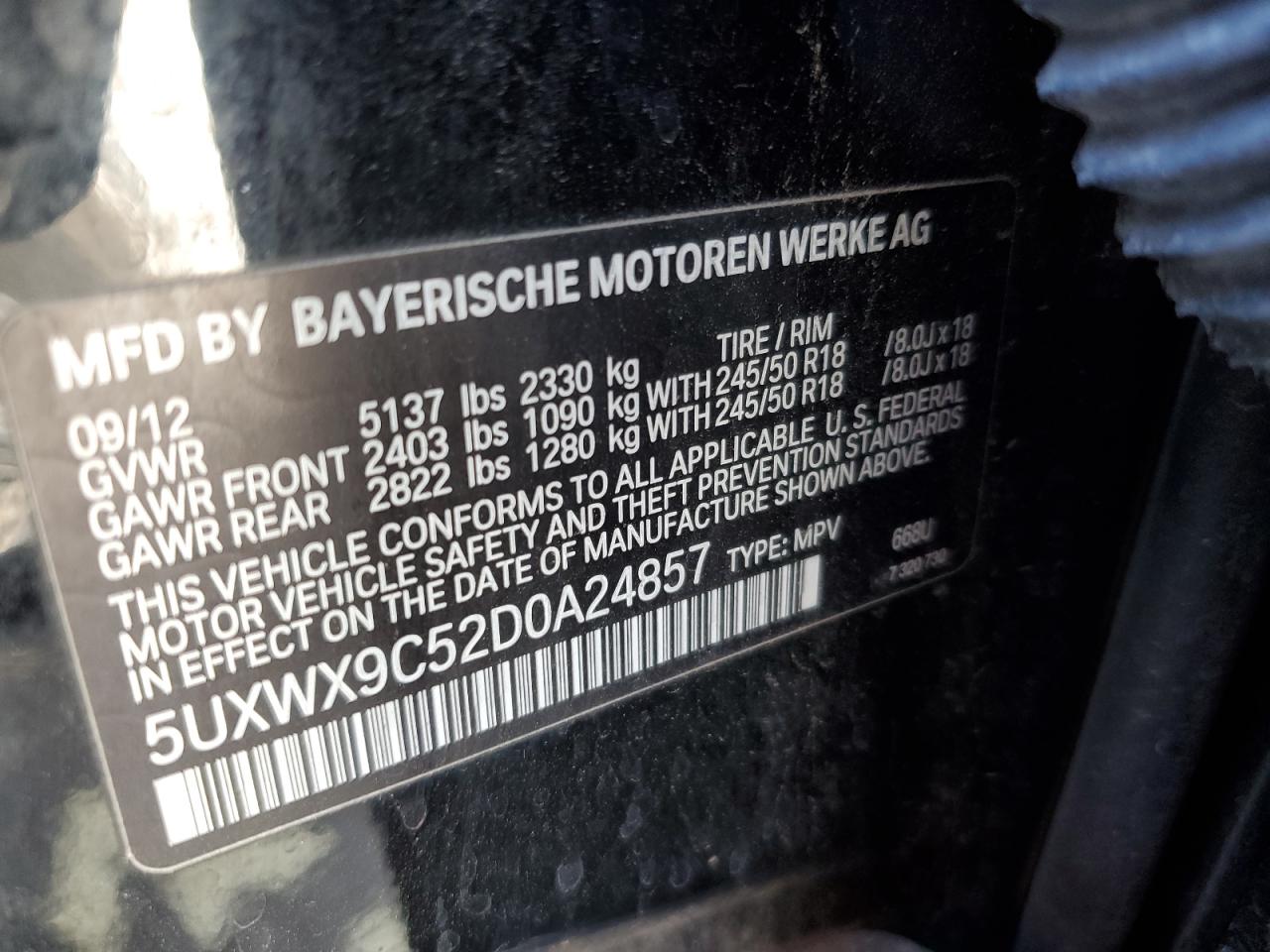 5UXWX9C52D0A24857 2013 BMW X3 xDrive28I