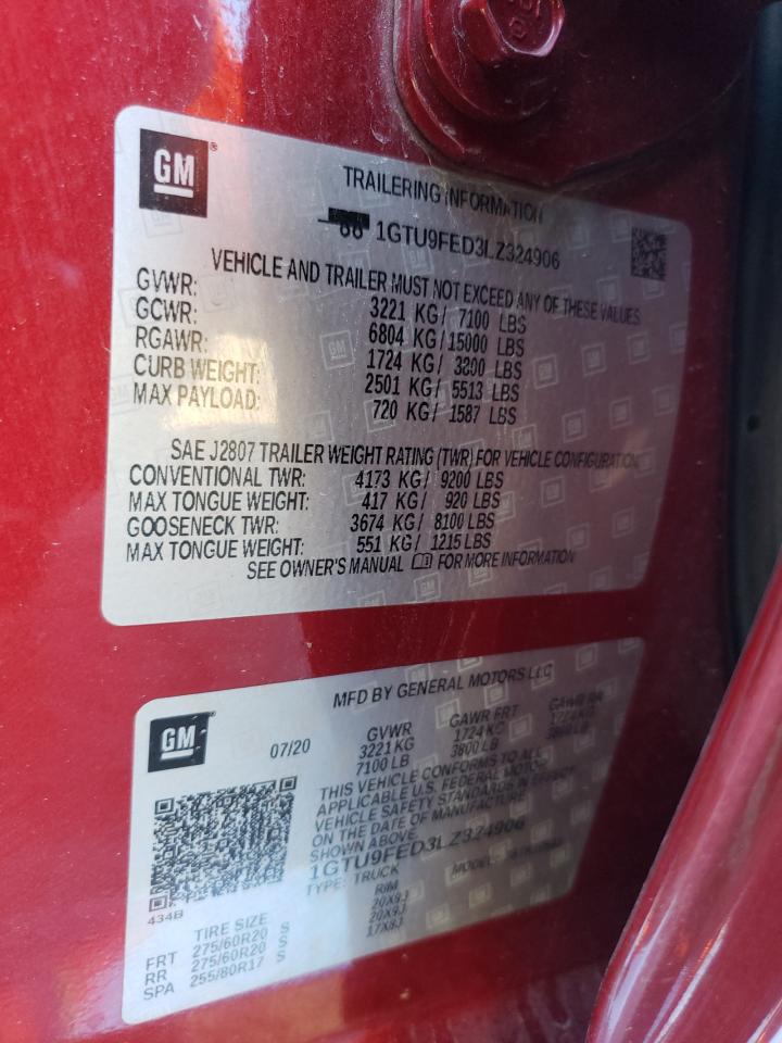 1GTU9FED3LZ324906 2020 GMC Sierra K1500 Denali