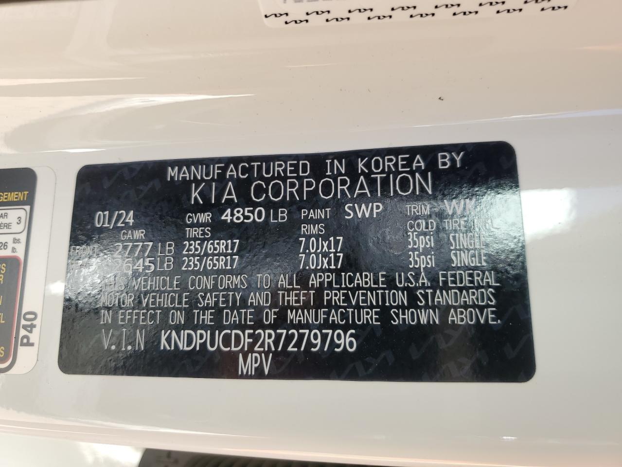 KNDPUCDF2R7279796 2024 Kia Sportage Lx