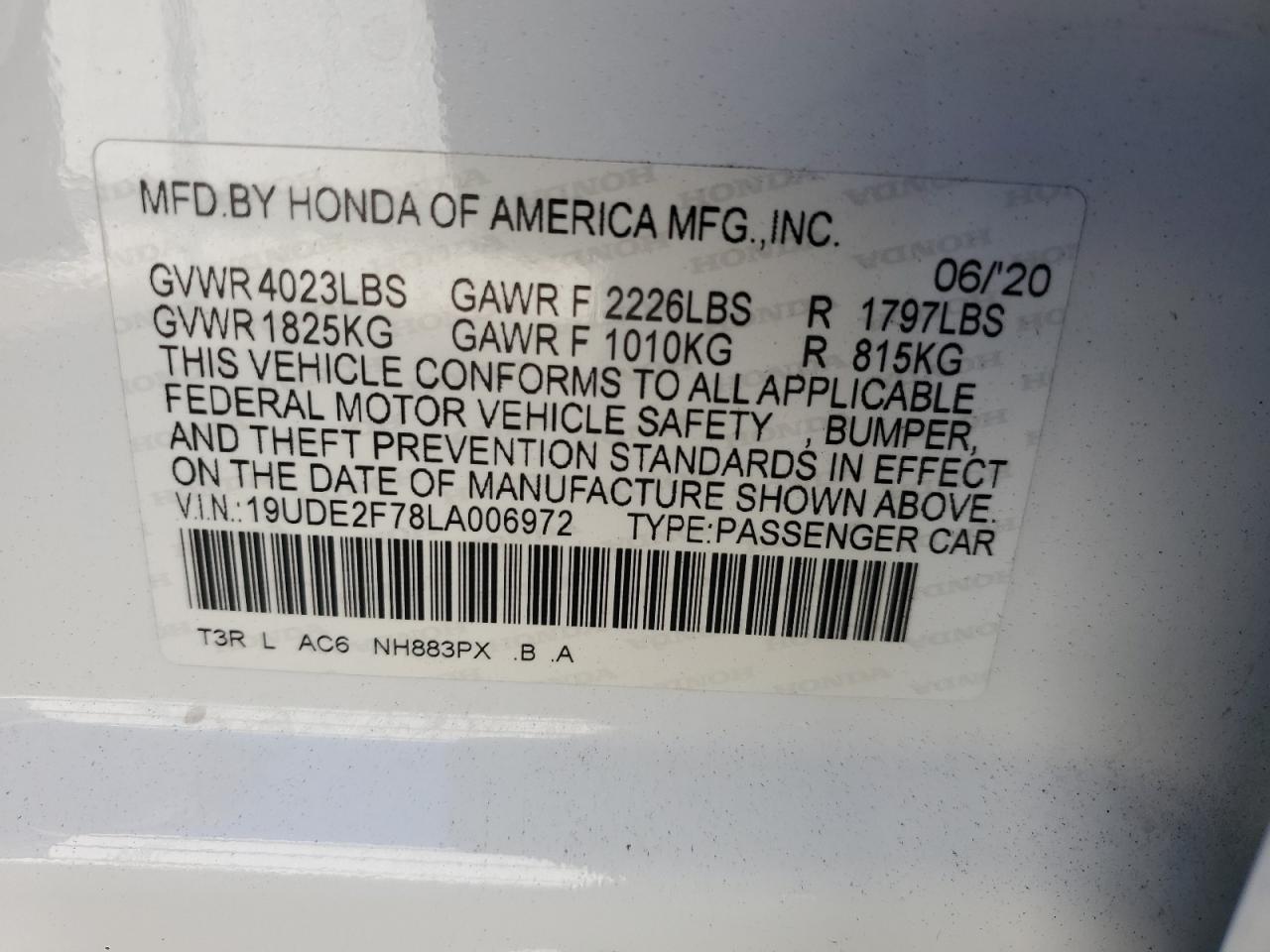 19UDE2F78LA006972 2020 Acura Ilx Premium