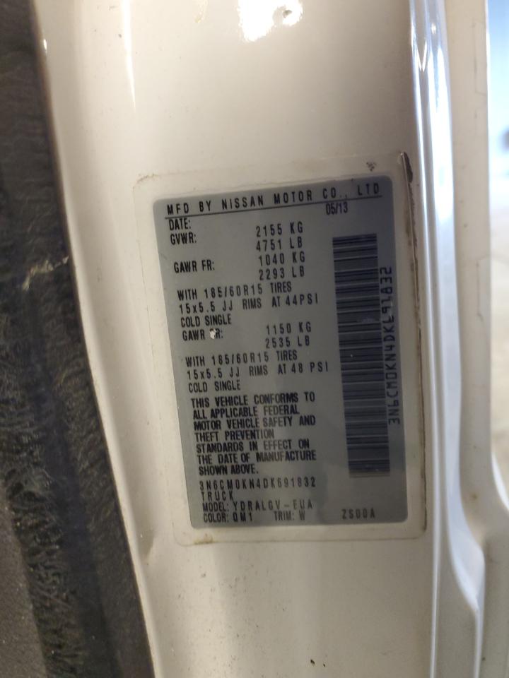 2013 Nissan Nv200 2.5S VIN: 3N6CM0KN4DK691832 Lot: 56500984