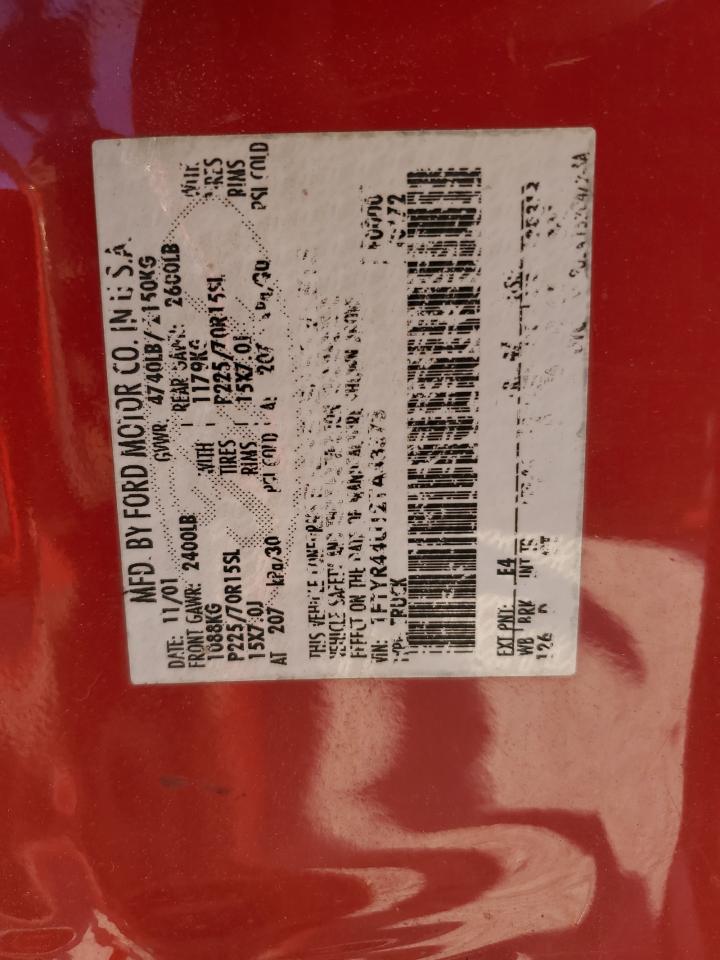 2002 Ford Ranger Super Cab VIN: 1FTYR44U12TA43373 Lot: 69952254