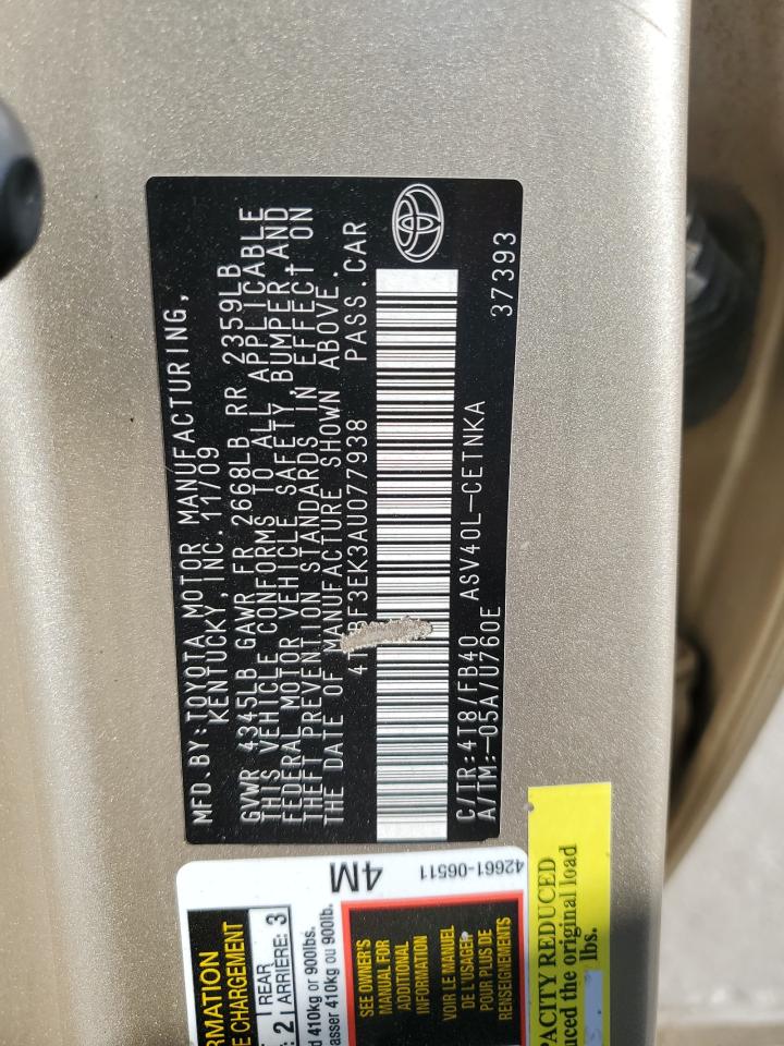 4T1BF3EK3AU077938 2010 Toyota Camry Base