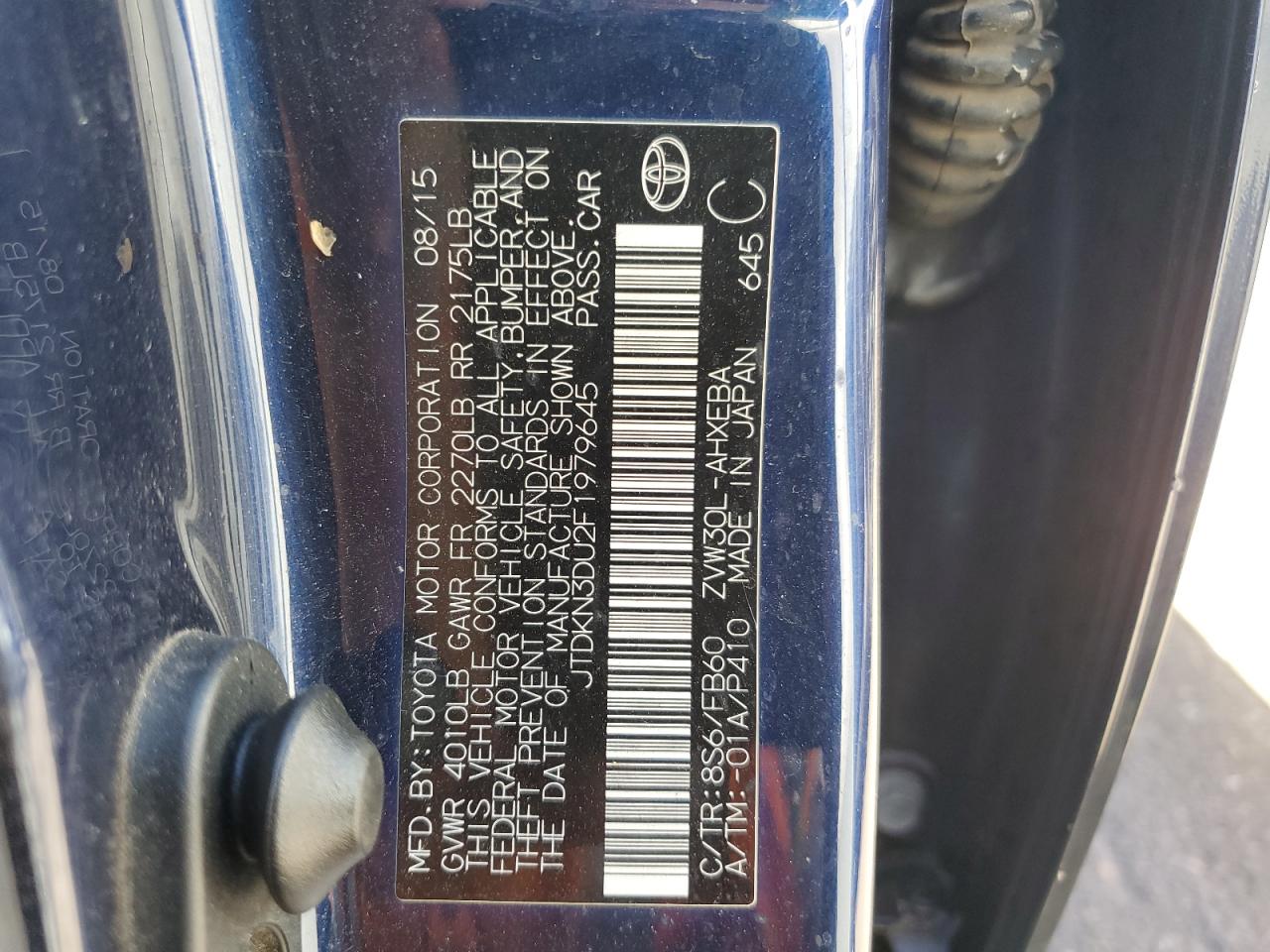 JTDKN3DU2F1979645 2015 Toyota Prius