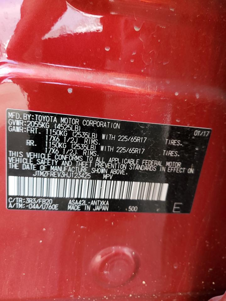 2017 Toyota Rav4 Le VIN: JTMZFREV3HJ123425 Lot: 73096164