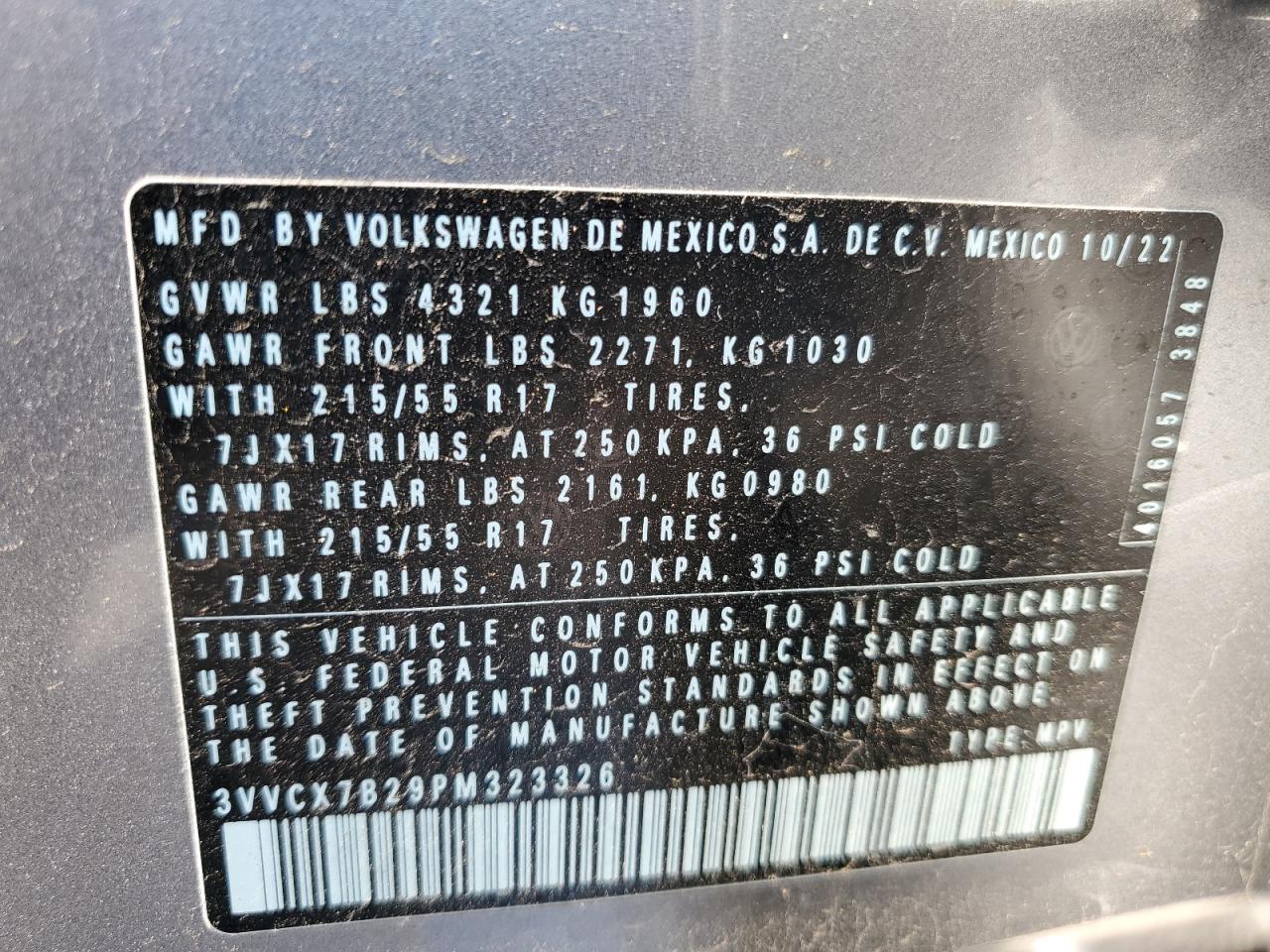 3VVCX7B29PM323326 2023 Volkswagen Taos S