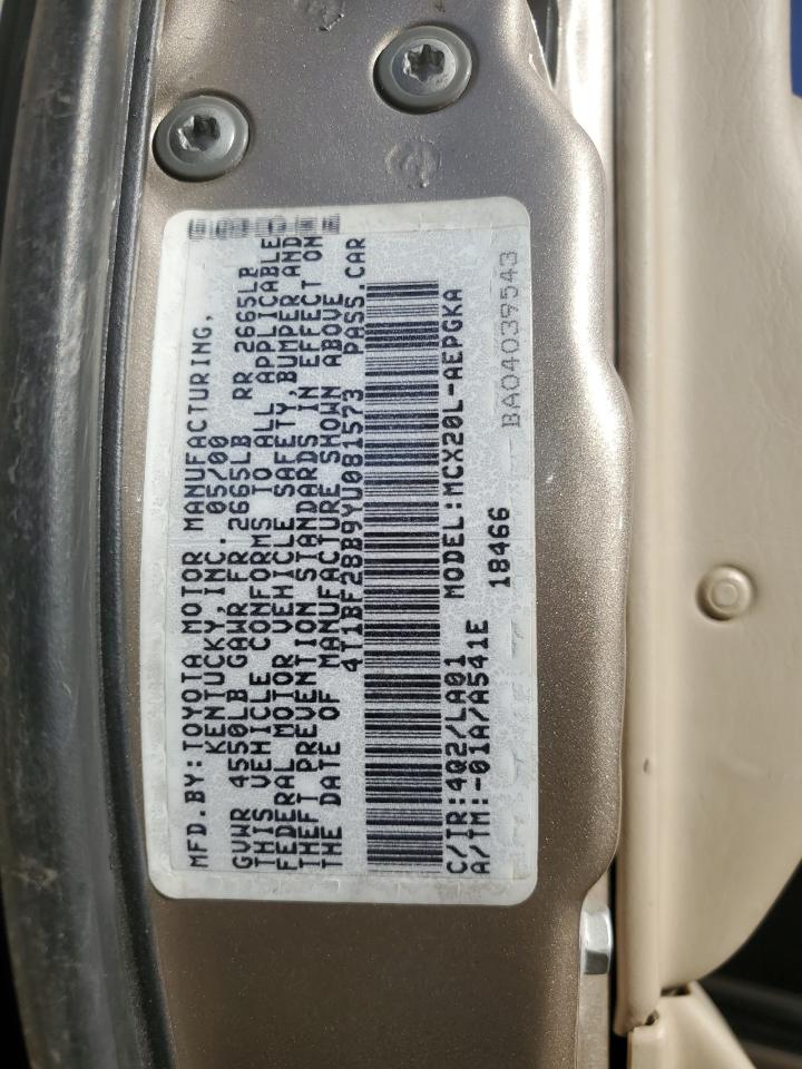 4T1BF28B9YU081573 2000 Toyota Avalon Xl