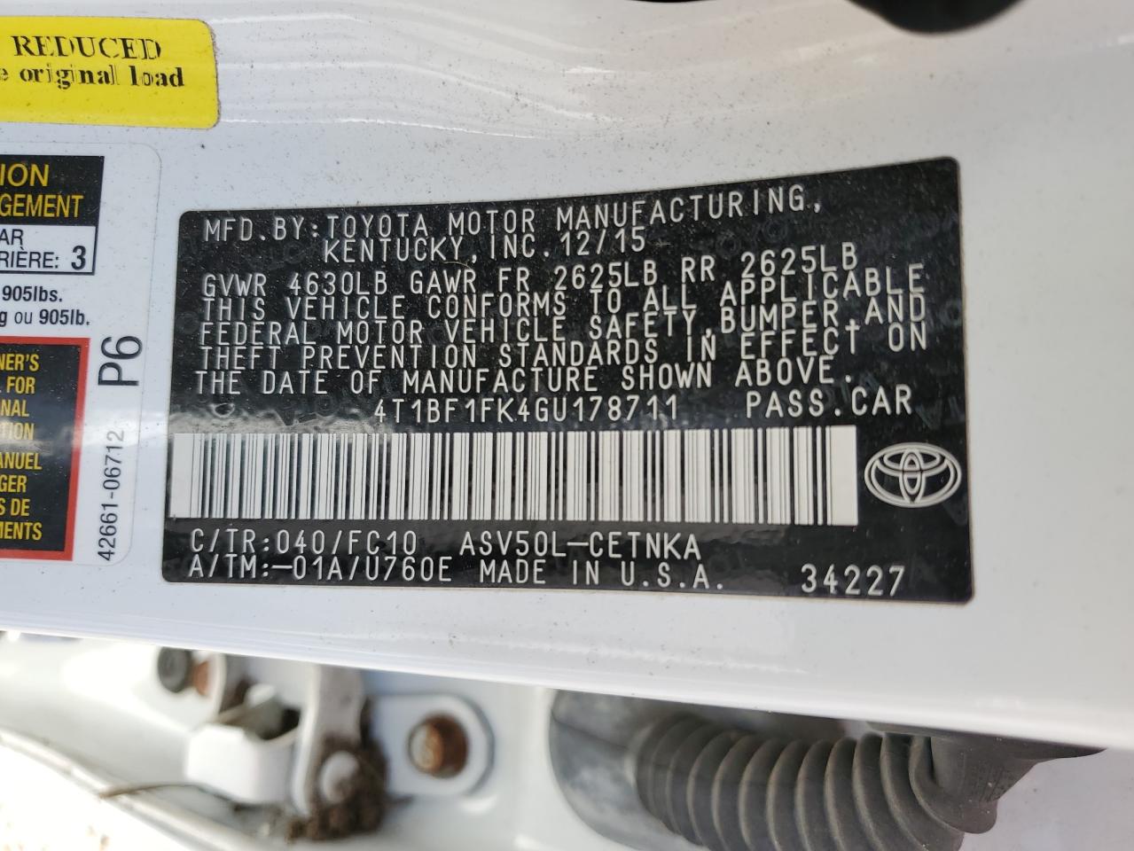 4T1BF1FK4GU178711 2016 TOYOTA CAMRY - Image 13