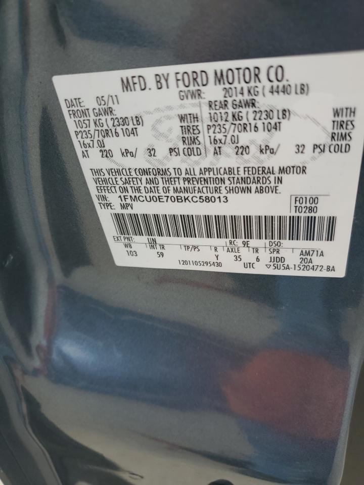 1FMCU0E70BKC58013 2011 Ford Escape Limited