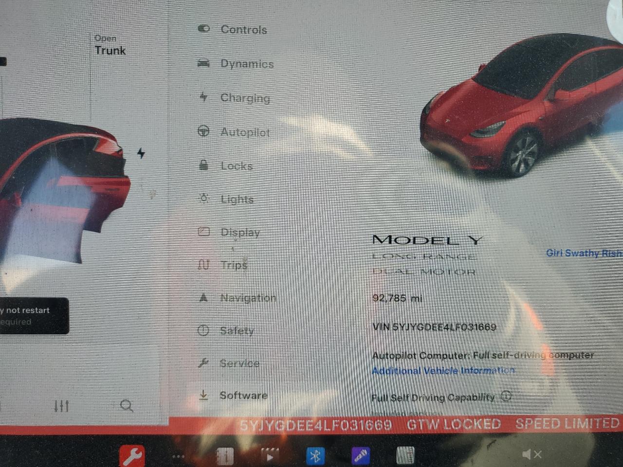 5YJYGDEE4LF031669 2020 Tesla Model Y