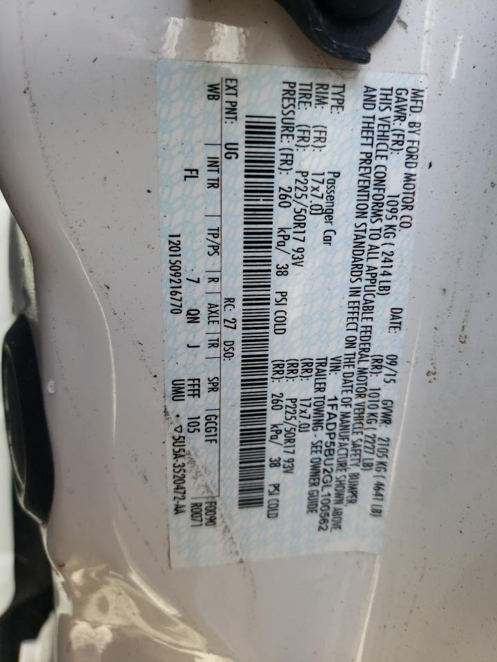 1FADP5BU2GL100562 2016 Ford C-Max Sel