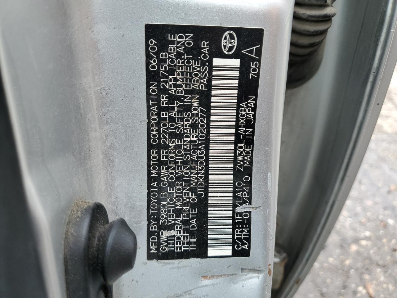 JTDKN3DU3A1020277 2010 Toyota Prius