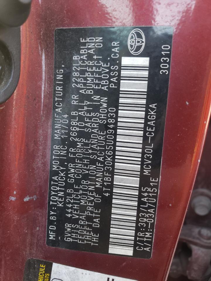 2005 Toyota Camry Le VIN: 4T1BF30K65U094830 Lot: 82530764