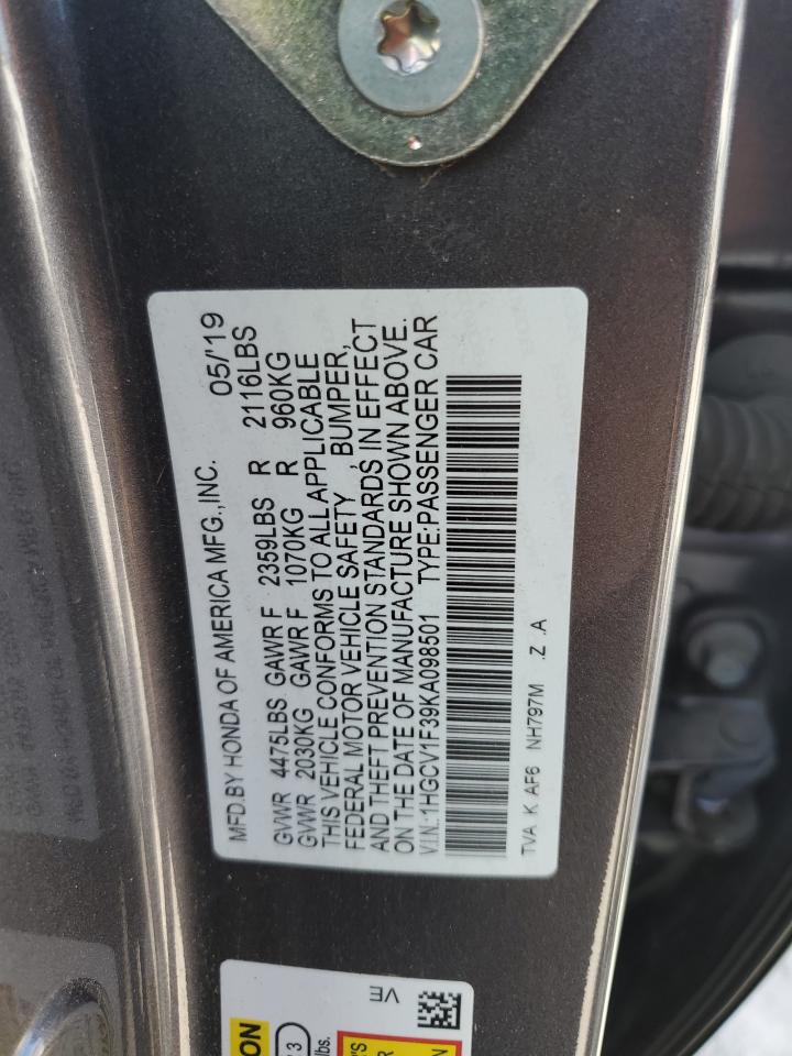 1HGCV1F39KA098501 2019 Honda Accord Sport