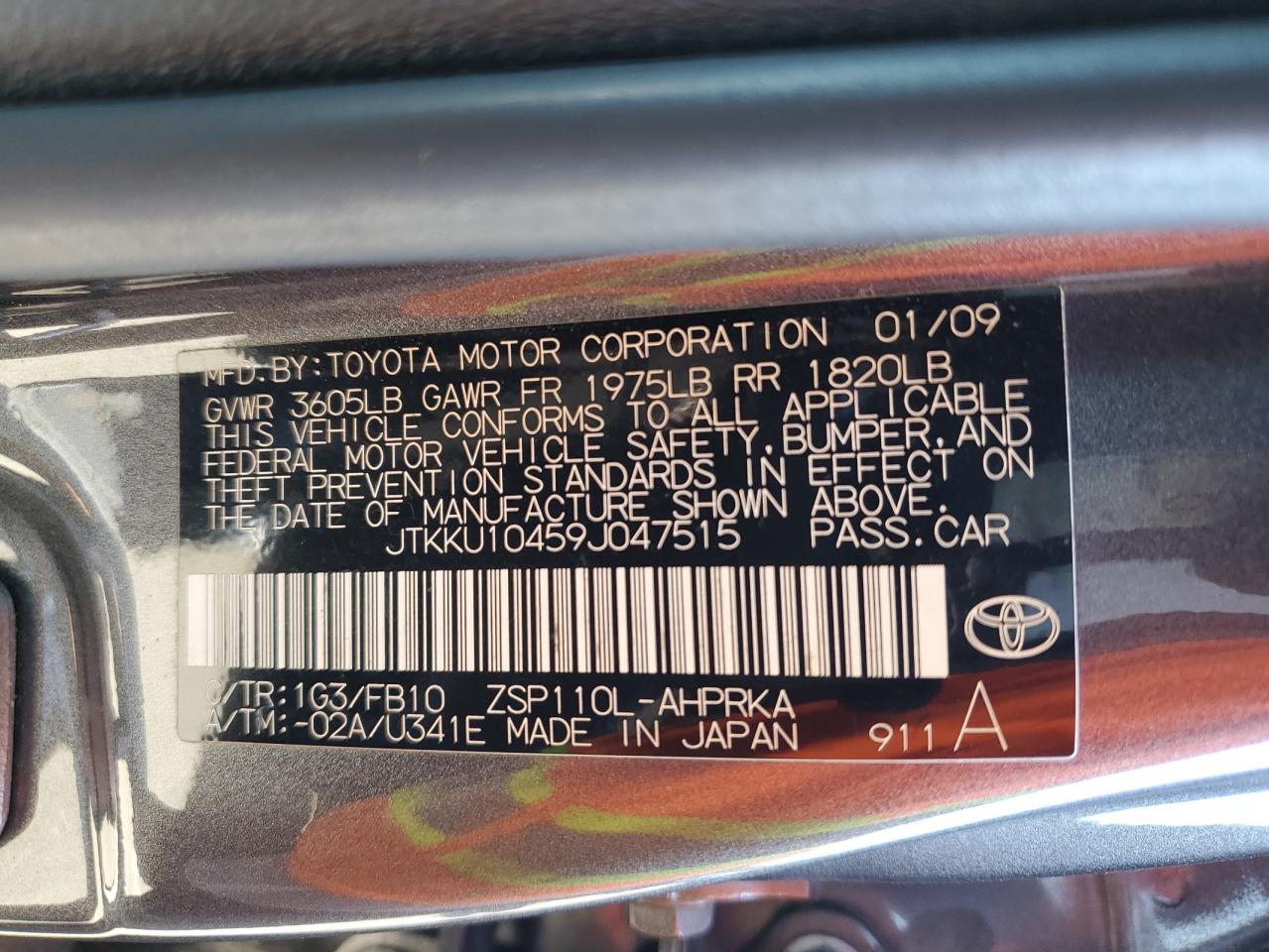 2009 Toyota Scion Xd VIN: JTKKU10459J047515 Lot: 69766464