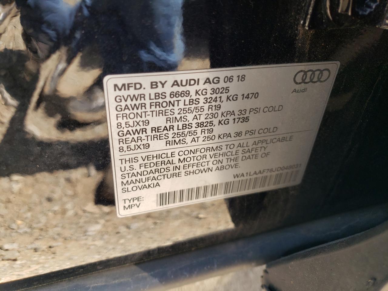 WA1LAAF76JD048031 2018 Audi Q7 Premium Plus