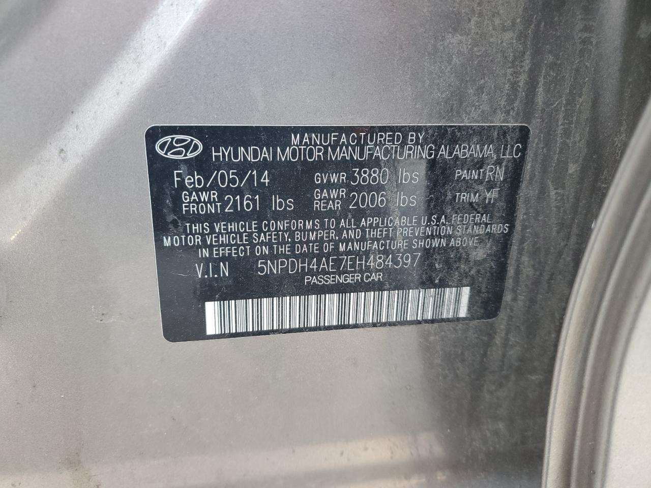 5NPDH4AE7EH484397 2014 Hyundai Elantra Se