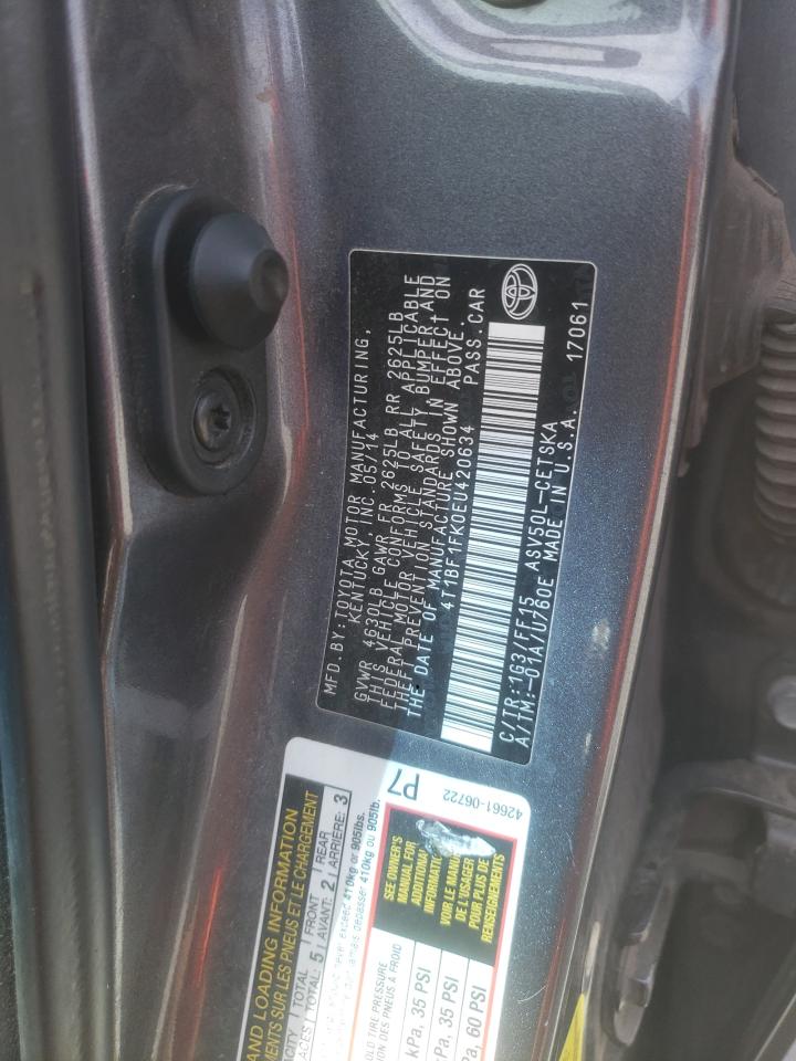 4T1BF1FK0EU420634 2014 Toyota Camry L